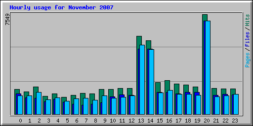 Hourly usage for November 2007
