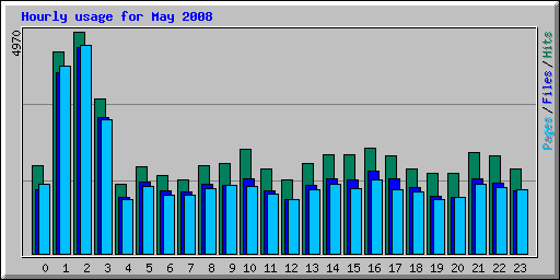 Hourly usage for May 2008