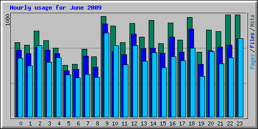 Hourly usage for June 2009