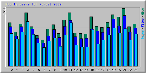Hourly usage for August 2009