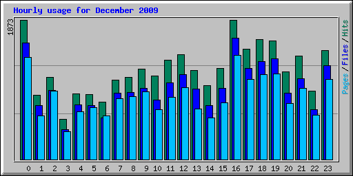 Hourly usage for December 2009